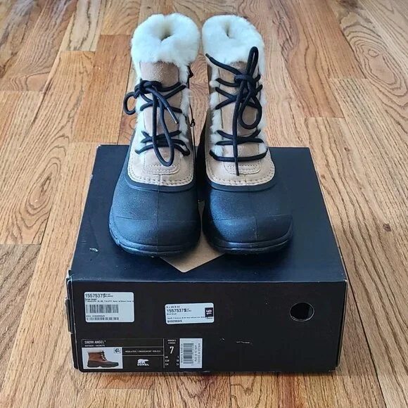 Sorel Snow Angel Taupe Waterproof Insulated Winter & Snow Lace Boots Womens Sz 7 - Picture 2 of 15